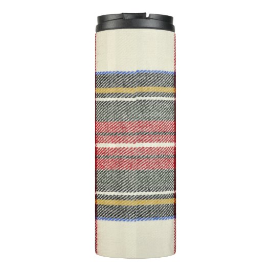Rood en wit Schotse tartan plaid. Thermosbeker (Achterkant)