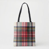 Rood en wit Schotse tartan plaid. Tote Bag (Voorkant)