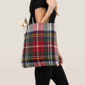Rood en wit Schotse tartan plaid. Tote Bag (Dichtbij)
