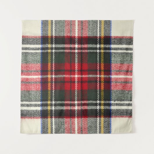 Rood en wit Schotse tartan plaid. Wandkleed (Voorkant (horizontaal))