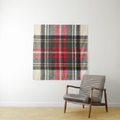 Rood en wit Schotse tartan plaid. Wandkleed (In situ)