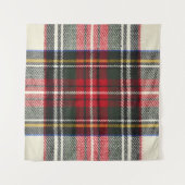 Rood en wit Schotse tartan plaid. Wandkleed (Voorkant)