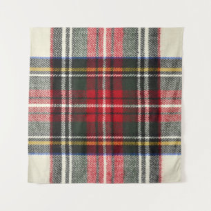 Rood en wit Schotse tartan plaid. Wandkleed