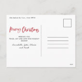 Rood en wit schrift, mooi kerstfeest, multi-foto H Feestdagenkaart (Achterkant)