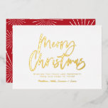 Rood en wit schrift, niet-foto voor kerstmis folie feestdagenkaart<br><div class="desc">Rood en wit schrift smerig kerstfeest,  niet-moderne ster met foto's,  barst design uit.</div>