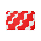 Rood en wit schuin golvenpatroon badmat (Voorkant)