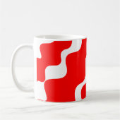 Rood en wit schuin golvenpatroon koffiemok (Links)