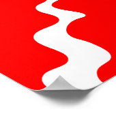 Rood en wit schuin golvenpatroon poster (Hoek)