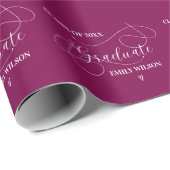 Rood en Wit Script Afstudeerklas 2026 Cadeaupapier (Rol Hoek)