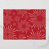 Rood en wit script, veelkleurige kerstfoto folie feestdagenkaart (Achterkant)