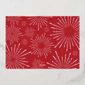 Rood en wit script, veelkleurige kerstfoto folie feestdagenkaart (Achterkant)