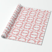 Rood en Wit Secret Santa Cadeaotypography Festief Cadeaupapier (Uitgerold)
