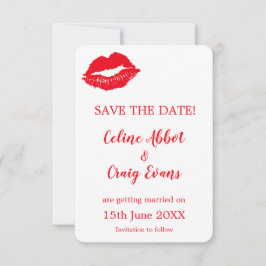 Rood en wit Sexy Lips Leuke bruiloft Save The Date