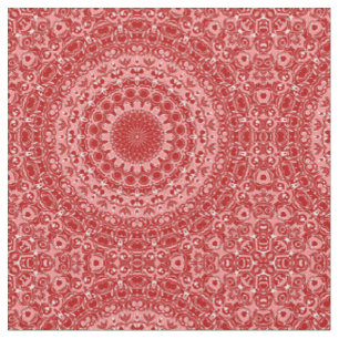 Rood en Wit Sierlijk Mandala Patroon Stof