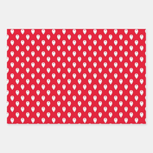 Rood en wit Sinterklaas Kerst inpakpapier (Voorkant 2)