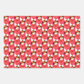 Rood en Wit Sneeuwmanontwerp Inpakpapier Vel (Voorkant 3)