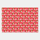 Rood en Wit Sneeuwmanontwerp Inpakpapier Vel (Voorkant 2)