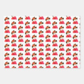 Rood en Wit Sneeuwmanontwerp Inpakpapier Vel (Voorkant)