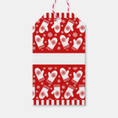 Rood en wit Sneeuwvlok Mittens Christmas Gift Labe Cadeaulabel (Voorkant)