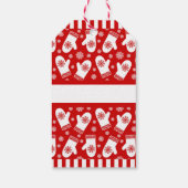 Rood en wit Sneeuwvlok Mittens Christmas Gift Labe Cadeaulabel (Achterkant)