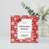 Rood en wit sneeuwvlok patroon Kerstdiner Kaart (Staand voorkant)