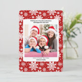 Rood en Wit Sneeuwvlok Vrolijk Kerstmis Custom Bedankkaart (Staand voorkant)