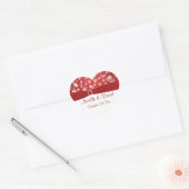 Rood en Wit Sneeuwvlokken Bruiloft Sticker (Envelop)