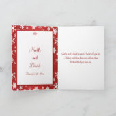 Rood en wit Sneeuwvlokken Dank u Kaart (Binnen)