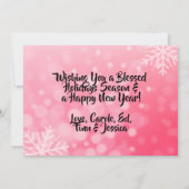 Rood en Wit Sneeuwvlokken Familie Foto's Kerstmis Kaart (Achterkant)