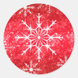 Rood en Wit Sneeuwvlokken Huwelijksenvelop Afdicht Ronde Sticker