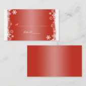 Rood en Wit Sneeuwvlokken Huwelijksplek Kaarten Plaatskaartje (Voorkant / Achterkant)