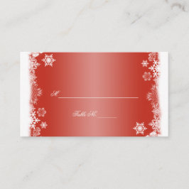 Rood en Wit Sneeuwvlokken Huwelijksplek Kaarten Plaatskaartje