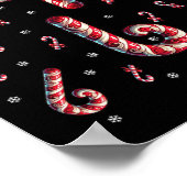 Rood en wit snoep Cane Kerstmislicht Poster (Hoek)