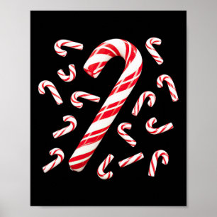 Rood en wit snoep Cane Santa Christmas Poster