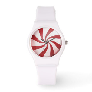 Rood en wit Snoep Horloge