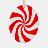 Rood en wit snoep keramisch ornament (Rechts)