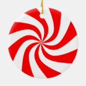 Rood en wit snoep keramisch ornament (Achterkant)