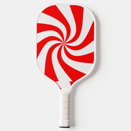Rood en wit snoep pickleball paddle (Achterkant)