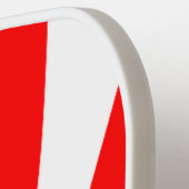 Rood en wit snoep pickleball paddle (Links Detail)