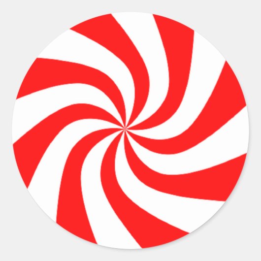 rood en wit snoep ronde sticker (Voorkant)