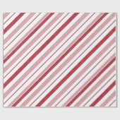 Rood en wit Snoep Striped Wrapping Paper met kerst Cadeaupapier (Vlak)
