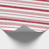 Rood en wit Snoep Striped Wrapping Paper met kerst Cadeaupapier (Hoek)
