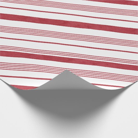 Rood en wit Snoep Striped Wrapping Paper met kerst Cadeaupapier (Hoek)
