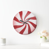 Rood en wit Snoep wandklok (Huis)