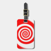 Rood en wit Snoep wervelkolom Bagagelabel (Voorkant verticaal)