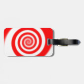 Rood en wit Snoep wervelkolom Bagagelabel (Achterkant horizontaal)