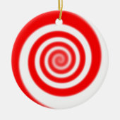Rood en wit Snoep wervelkolom Keramisch Ornament (Voorkant)