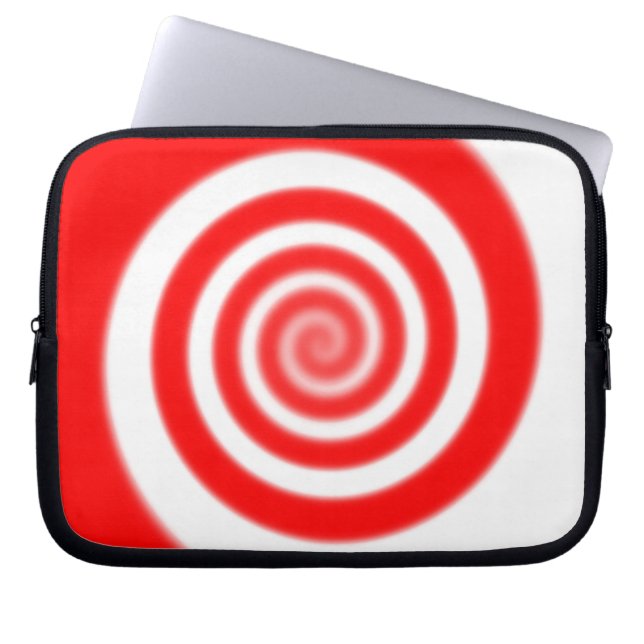 Rood en wit Snoep wervelkolom Laptop Sleeve (Voorkant)