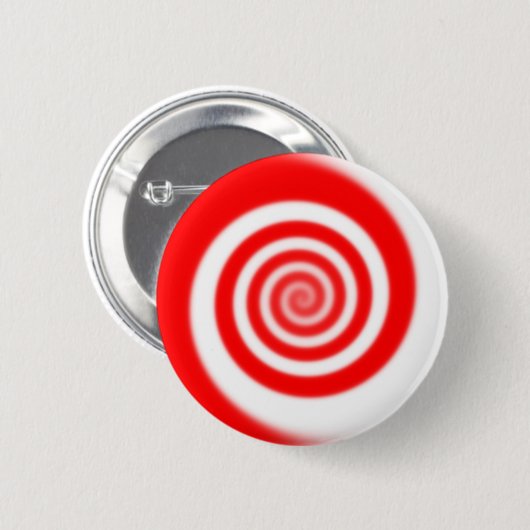 Rood en wit Snoep wervelkolom Ronde Button 5,7 Cm (Voorkant /achterkant)