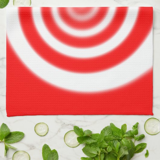 Rood en wit Snoep wervelkolom Theedoek (Gevouwen)